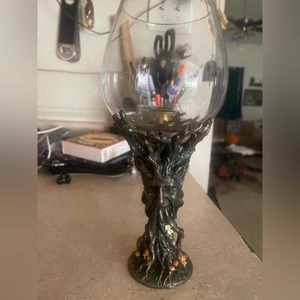 9 Inch Green Man Ent Mushroom Wine Glass